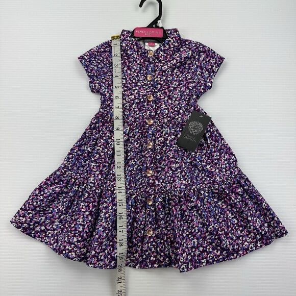 Vince Camuto Girls Dress 2T Purple Pink Floral Button Front Short Sleeve NWT - Picture 9 of 9